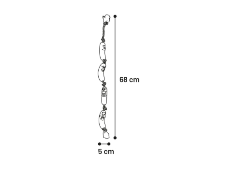 FLMG mänguasi koertele nööriga Nicholas vorstikesed, pruun, 70cm