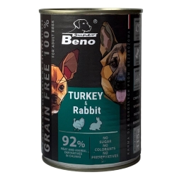 Super Beno konserv koerale kalkuni- ja küülikulihaga, tükid kastmes 10x415g