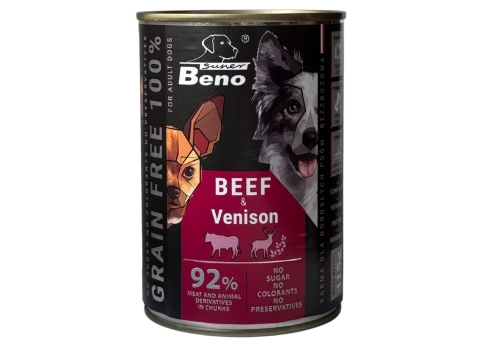 Super Beno konserv koerale veise ja metsloomalihaga, tükid kastmes 10x415g