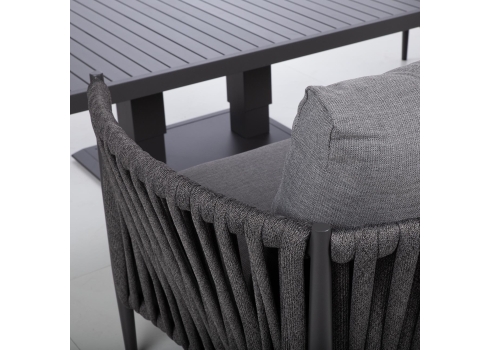 Aiamööblikomplekt BRISTOL laud, diivan ja 2 tooli, hall