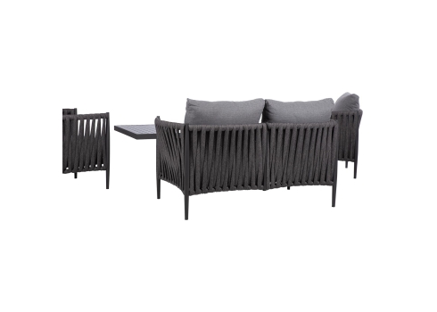 Aiamööblikomplekt BRISTOL laud, diivan ja 2 tooli, hall