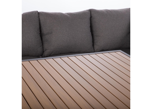 Aiamööblikomplekt RIO nurgadiivan ja laud, tumehall