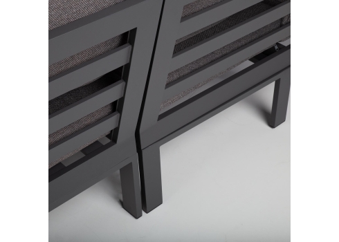 Aiamööblikomplekt RIO nurgadiivan ja laud, tumehall