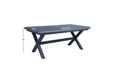 Laud COLUMBUS 183-243x100xH76, tumehall