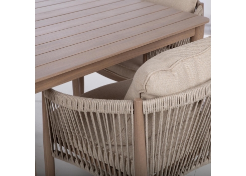 Aiamööblikomplekt MEDINA laud ja 4 tooli, beež