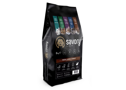 Savory Sensitive Digestion kassisööt lambaliha ja kalkuniga 8kg