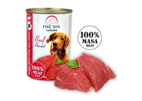Fine Dog veisekonserv koertele 100%liha 6x400g
