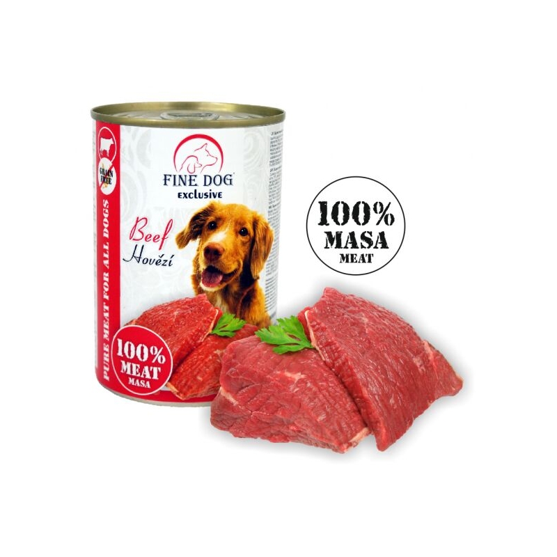 Fine Dog veisekonserv koertele 100%liha 6x400g