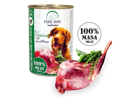 Fine Dog hirvekonserv koertele 100%liha 6x400g