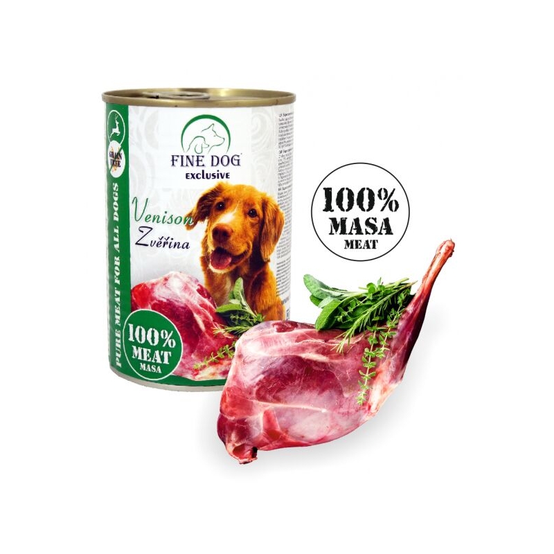 Fine Dog hirvekonserv koertele 100%liha 6x400g