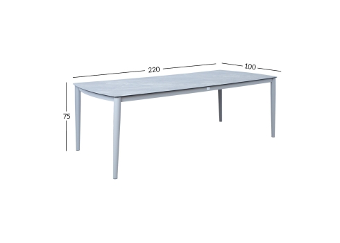 Laud SILVA 220x100xH75 cm, hallikasbeež