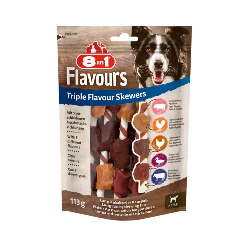 8in1 Triple Flavour Skewers 6tk, 113g