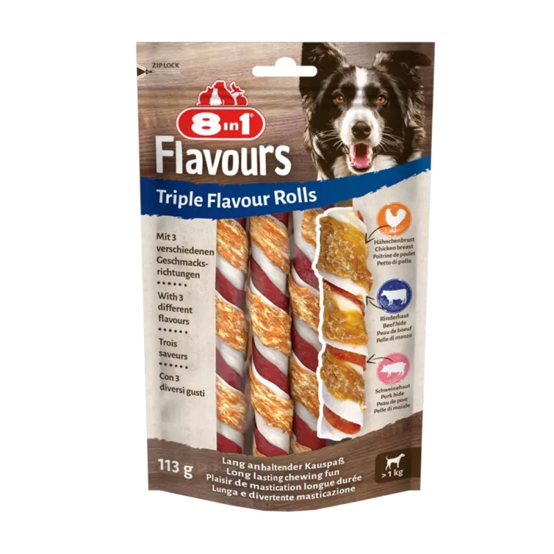 8in1 Triple Flavour Rolls 3tk, 113g