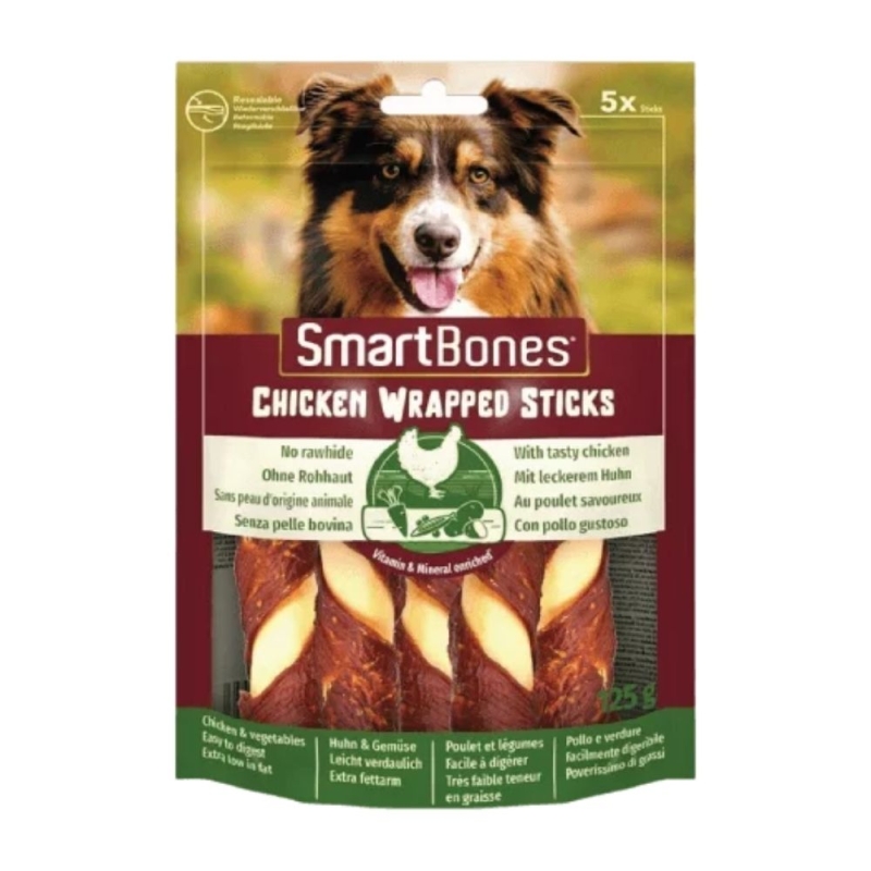 SmartBones Chicken Wrapped Sticks Medium 5tk, 125g