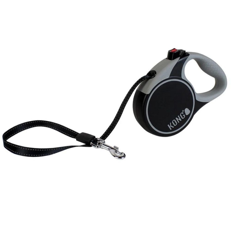 KONG - Flexi jalutusrihm Terrain, suurus XS, värv must, 3m
