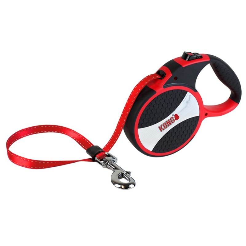KONG - Flexi jalutusrihm Explorer, suurus L, värv punane, 7,5m