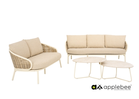 Diivanilaudade komplekt Apple Bee PINE KEY kreemvalge / helebeež,  aiamööbel, mööbel, aialauad, aialaud