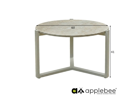 Diivanilaud Apple Bee MONACO helebeež / hall, aiamööbel, diivanilauad, aialaud, aialauad, aiamööbli müük