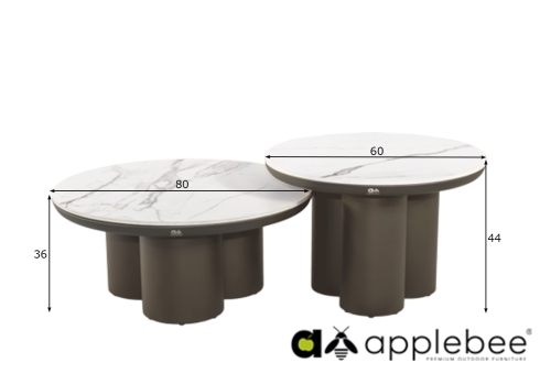 Diivanilaudade komplekt Apple Bee TONGA hele marmor / pronks, 2 tk, aiamööbel, mööbel, aialaud, aialauad