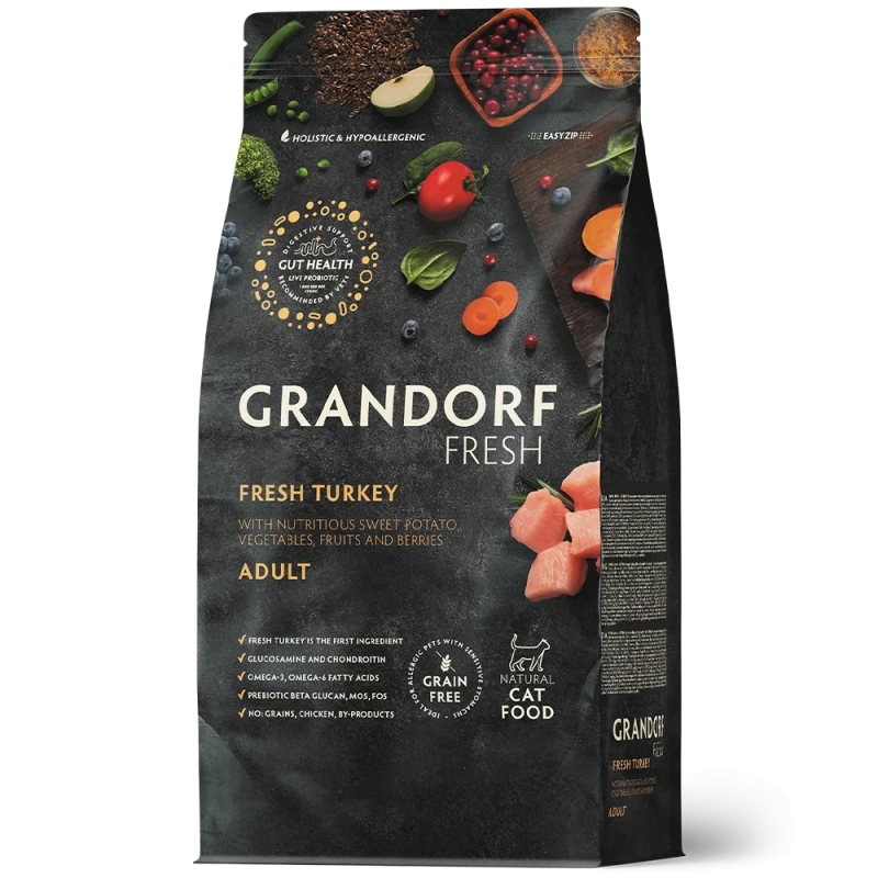 Grandorf Cat Fresh Värske Kalkun ja Bataat Täiskasvanud Kassidele 2kg