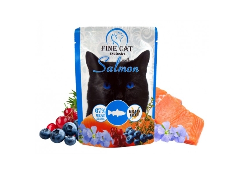 Fine Cat märgtoit lõhe, mustikate ja jõhvikatega 9x300g