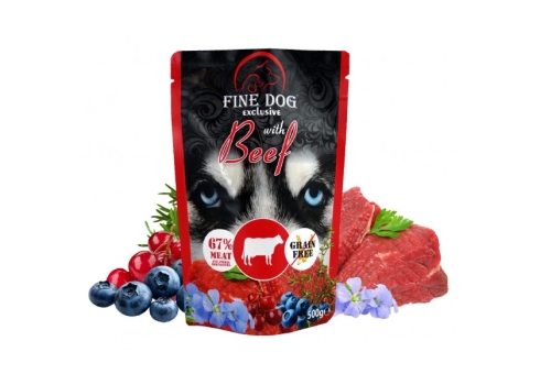 Rafi Fine Dog märgtoit veiseliha, mustikate ja jõhvikatega 500g