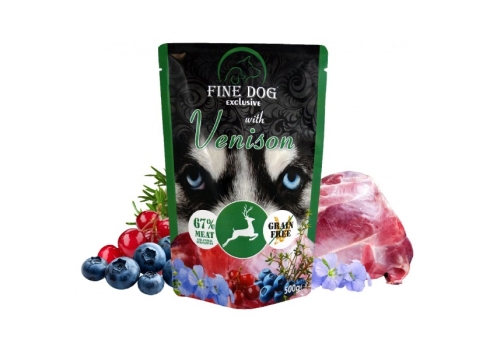 Rafi Fine Dog märgtoit hirve, mustikate ja jõhvikatega 500g