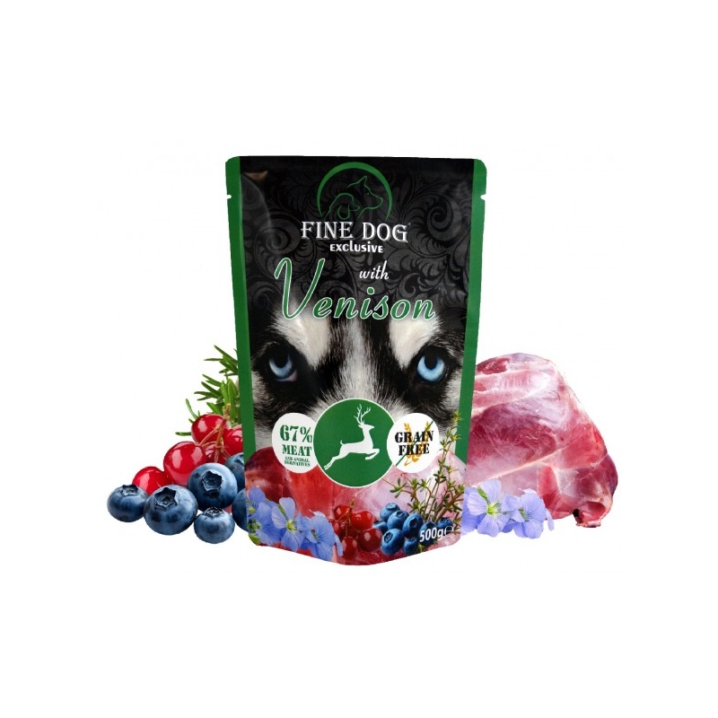 Rafi Fine Dog märgtoit hirve, mustikate ja jõhvikatega 500g