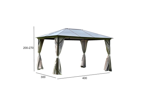 Varikatus SUNSET 3x4xH2-2,7m, taupe-pruun