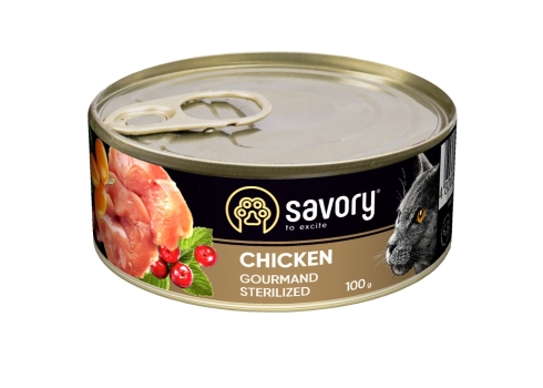 Savory konserv steriliseeritud täiskasvanud kassidele kanaga 100g