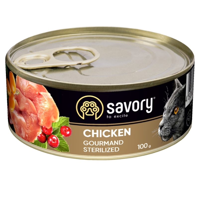 Savory konserv steriliseeritud täiskasvanud kassidele kanaga 100g