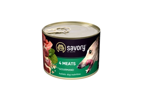 Savory konserv koertele Gourmand 4 lihaga 200g
