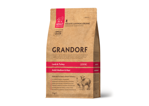 Grandorf Lamba- ja Kalkuniliha Täiskasvanud keskmistele ja suurtele koertele 1kg