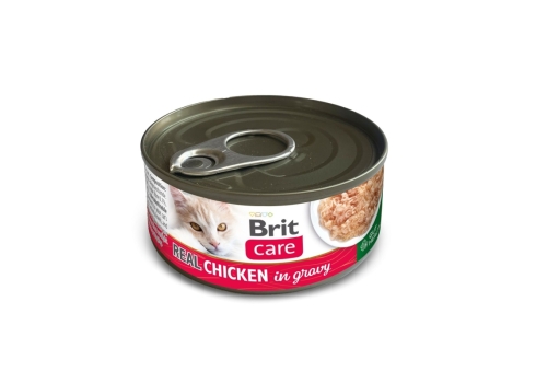 Brit Care Real Chicken in gravy konserv kassidele 80g