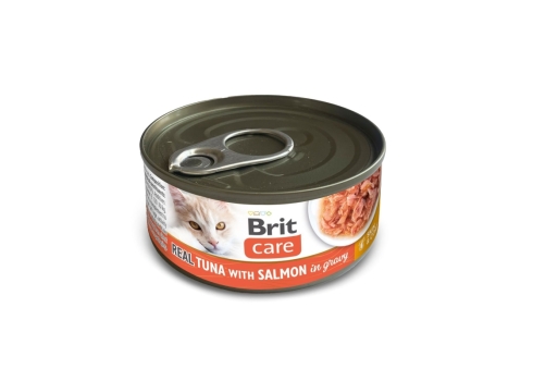 Brit Care Real Tuna with Salmon in gravy konserv kassidele 80g
