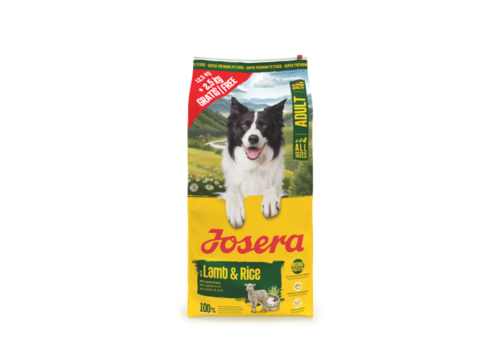 Josera Adult Lamb&Rice koeratoit 15kg (12,5+2,5kg)