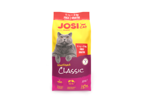 JosiCat Sterilised Classic kassitoit 18kg (15+3kg)