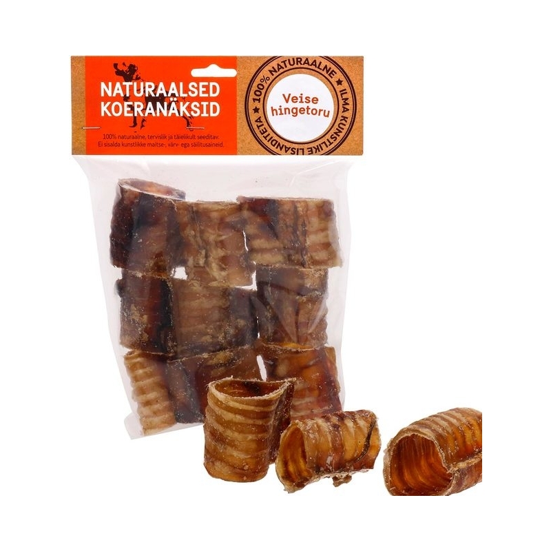 Naturaalne maius koertele, veise hingetorutükid 1 kg