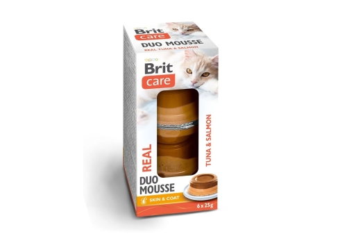 Brit Care Double Mousse Real Tuna & Salmon märgtoit kassidele 6x25g