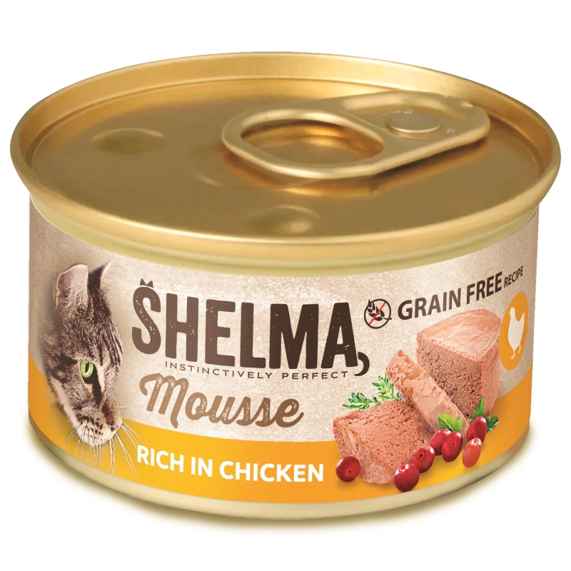 Shelma mousse konserv kassile kana, jõhvika ja tüümianiga 12x85g