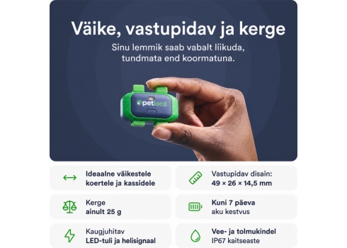 Petloc8 Mini GPS jälgimisseade kassile/koerale