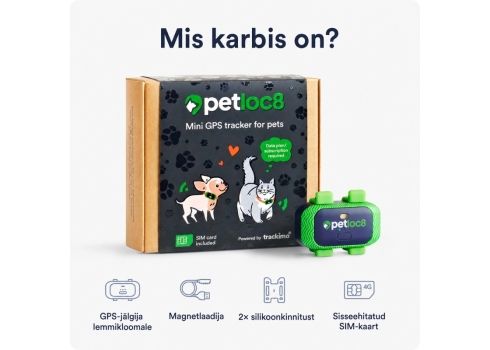 Petloc8 Mini GPS jälgimisseade kassile/koerale