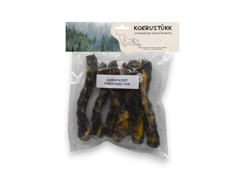 Koerustükk kuivatatud pardi kael koerale 200g