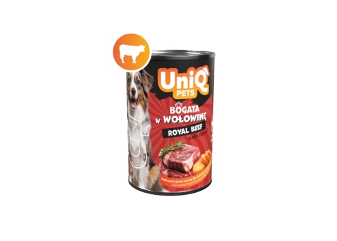 UniQ Pets Royal Beef konserv koertele 375g