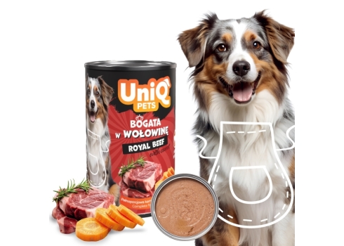 UniQ Pets Royal Beef konserv koertele 375g