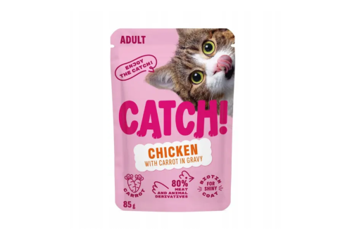 Catch Täissööt täiskasvanud kassidele kana ja porgandiga kastmes 24x85g