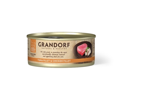 Grandorf Tuunikala filee ja Kana Rinnafilee konserv kassidele 70g
