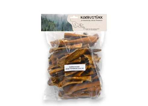 Koerustükk kuivatatud veise peanahk 15cm koerale 1kg