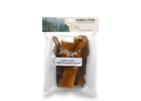 Koerustükk kuivatatud veise peanahk 15cm koerale 100g