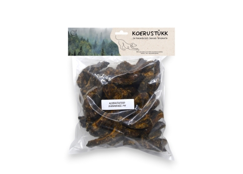 Koerustükk kuivatatud kanakael koerale 1kg